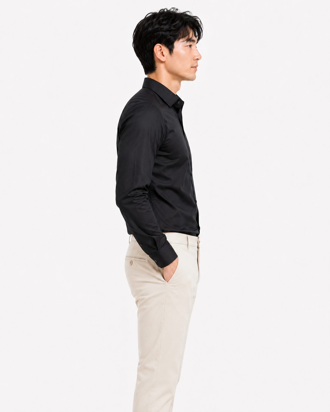 Royale Fashion Men's Premium Slim Fit Formal Shirt | Full Sleeve | Wrinkle-Resistant | Soft & Breathable TR Cotton | Office & Casual Wear | Black Image 