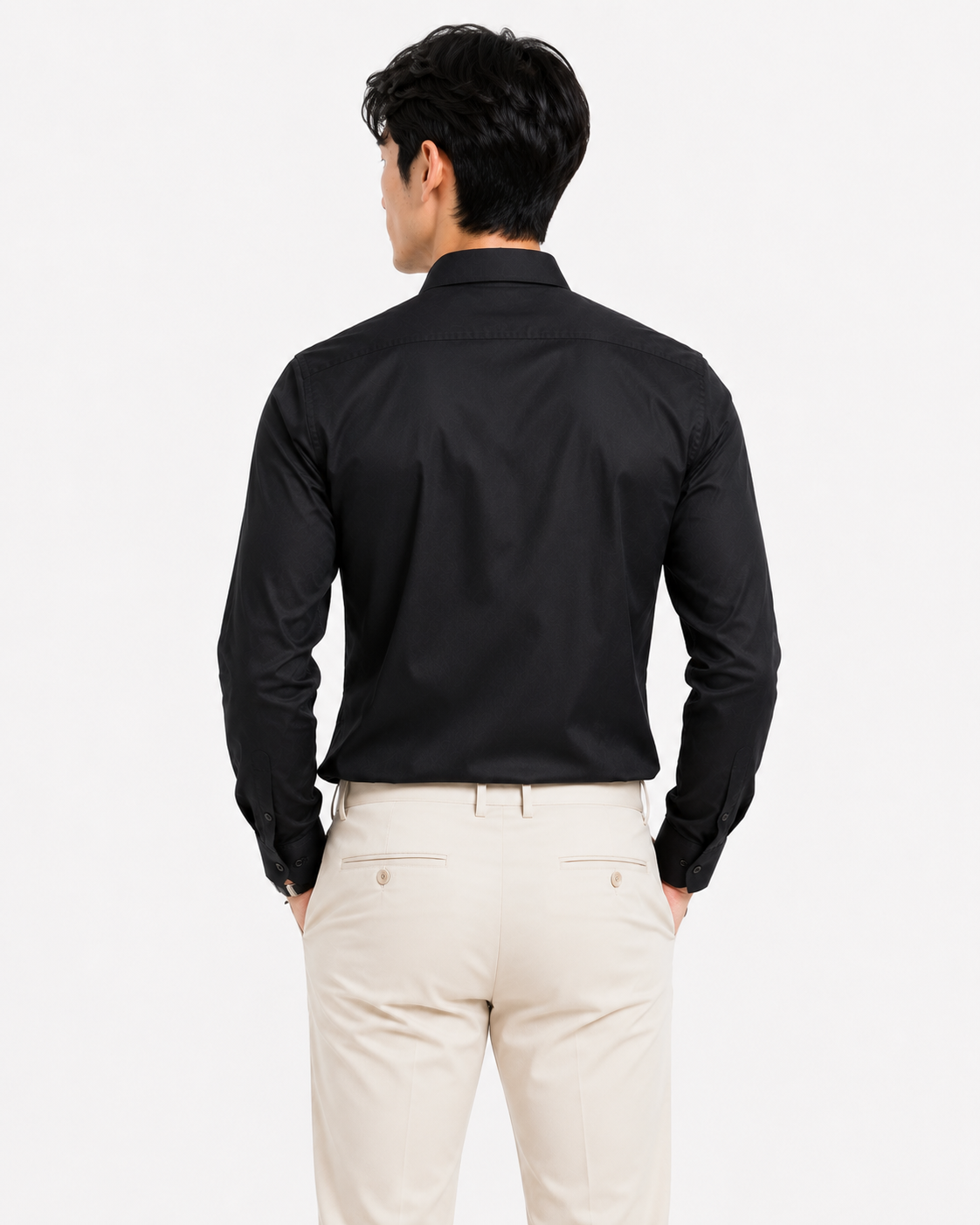 Royale Fashion Men's Premium Slim Fit Formal Shirt | Full Sleeve | Wrinkle-Resistant | Soft & Breathable TR Cotton | Office & Casual Wear | Black Image 