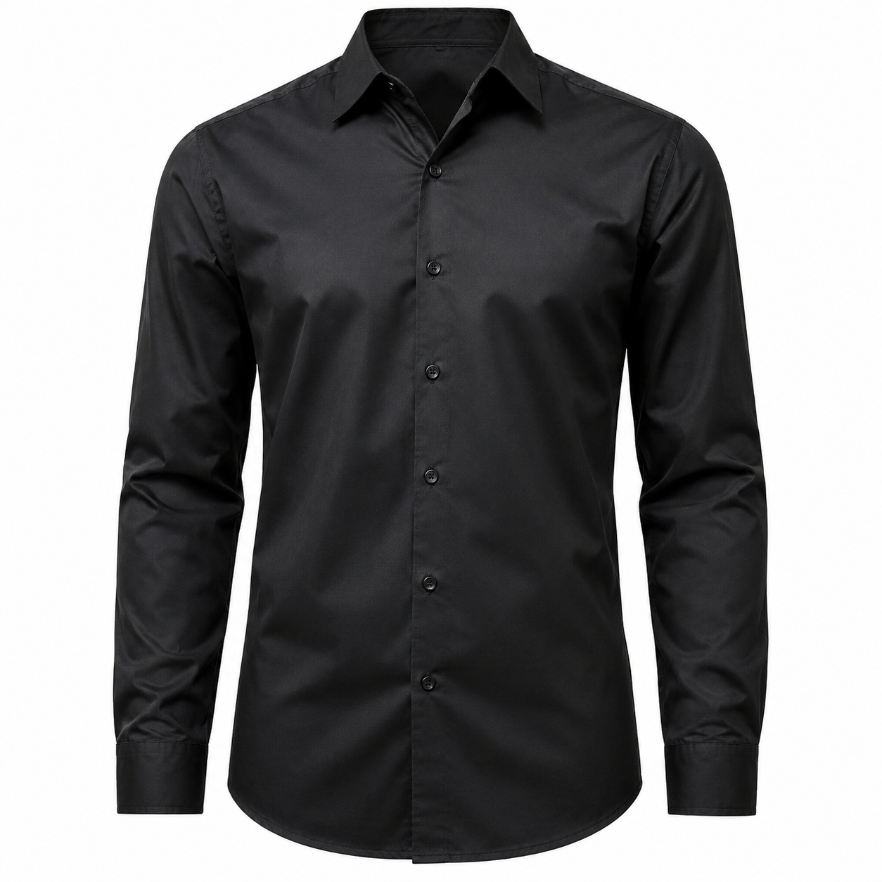 Royale Fashion Men's Premium Slim Fit Formal Shirt | Full Sleeve | Wrinkle-Resistant | Soft & Breathable TR Cotton | Office & Casual Wear | Black Image 