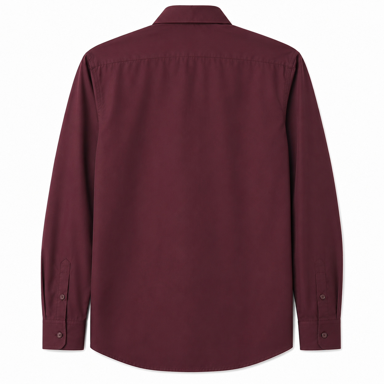 Royale Fashion Men's Premium Maroon Solid Formal Shirt | Full Sleeve | Classic Collar | Regular Fit | Cotton Blend | Office & Casual Wear Image 