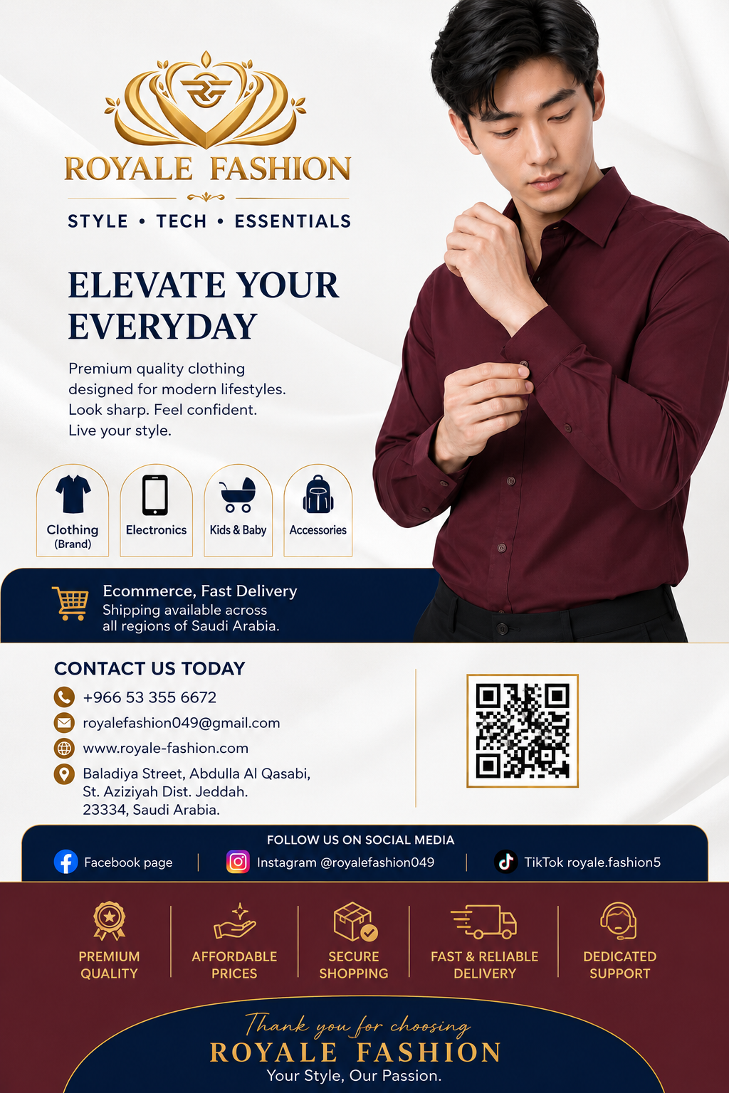 Royale Fashion Men's Premium Maroon Solid Formal Shirt | Full Sleeve | Classic Collar | Regular Fit | Cotton Blend | Office & Casual Wear Image 