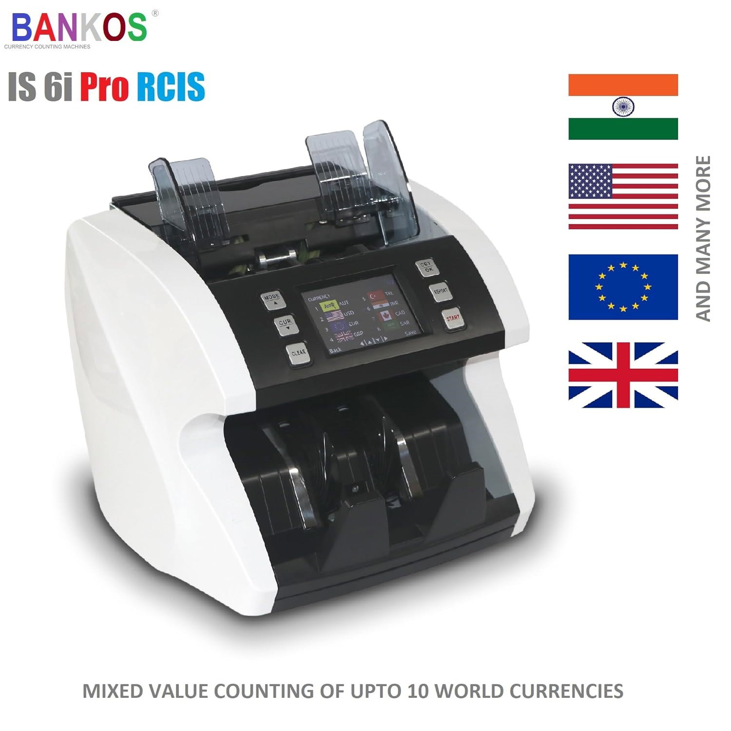 Bankos IS 6i PRO CIS MIX VALUE Note Counting Machine with Counterfeit Notes Detection Image 