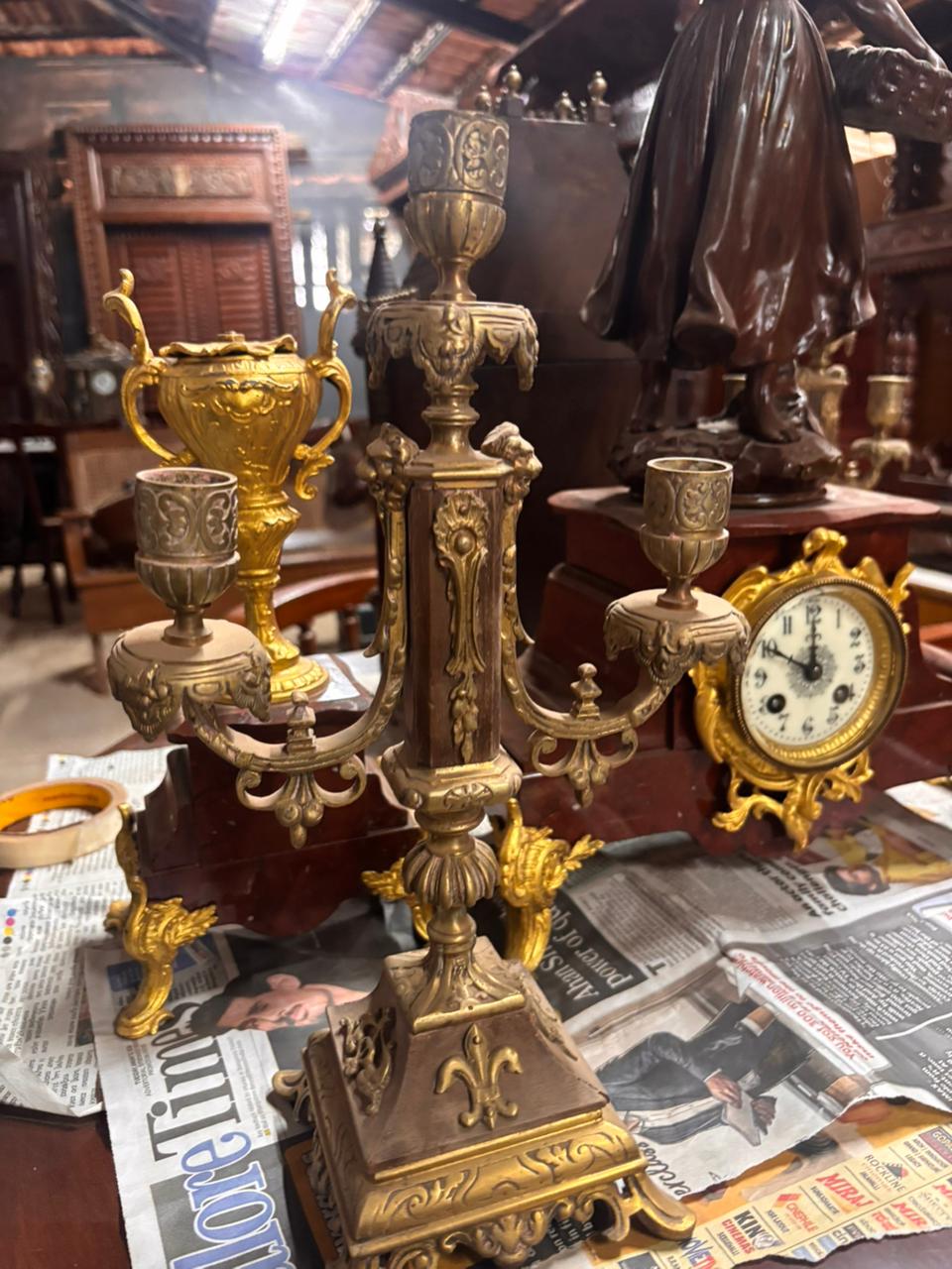 French Bronze Candelabra | Louis XV Rococo Antique | Luxury Vintage Décor