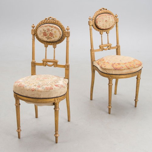 Early 1900s Neoclassical Chair (Single Piece) – Bronzed Louis XVI Style Image