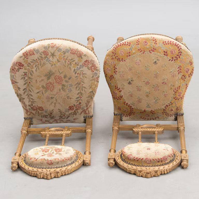 Early 1900s Neoclassical Chair (Single Piece) – Bronzed Louis XVI Style Image 
