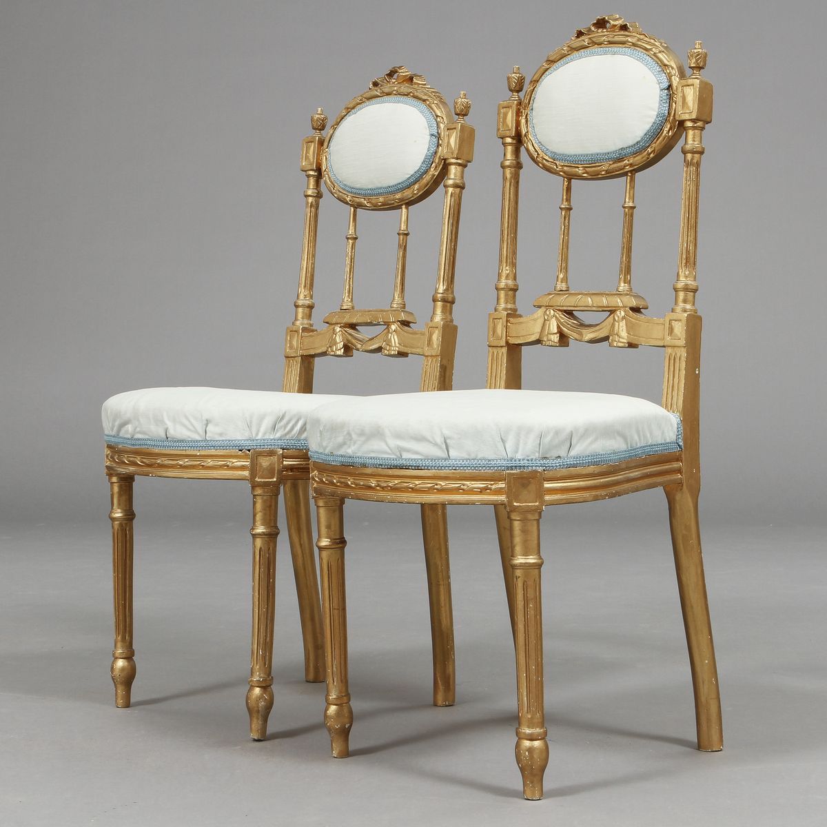 Early 1900s Neoclassical Chair (Single Piece) – Bronzed Louis XVI Style Image 