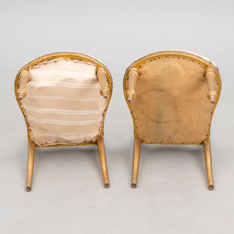 Early 1900s Neoclassical Chair (Single Piece) – Bronzed Louis XVI Style Image 