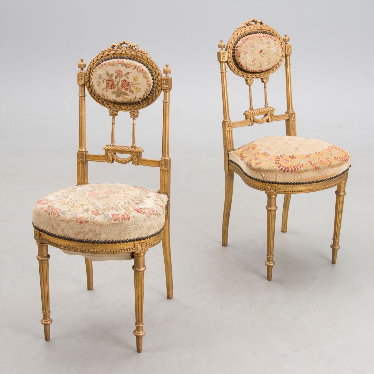 Early 1900s Neoclassical Chair (Single Piece) – Bronzed Louis XVI Style Image 