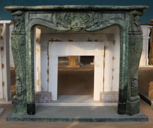 Bidasar Green Marble Fireplace Mantel Image