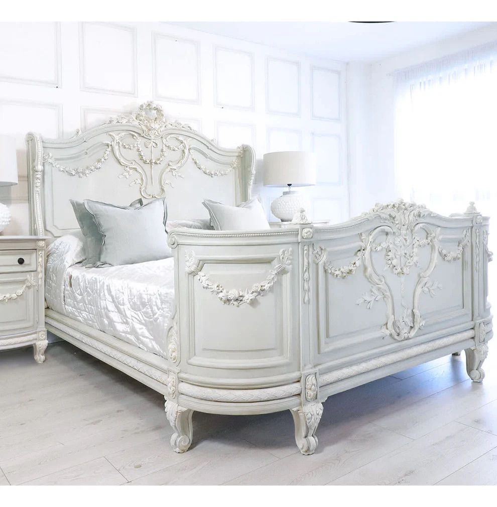 Celestine Veil – French Napoleon Bonaparte Bed with 2 Side Table Image 