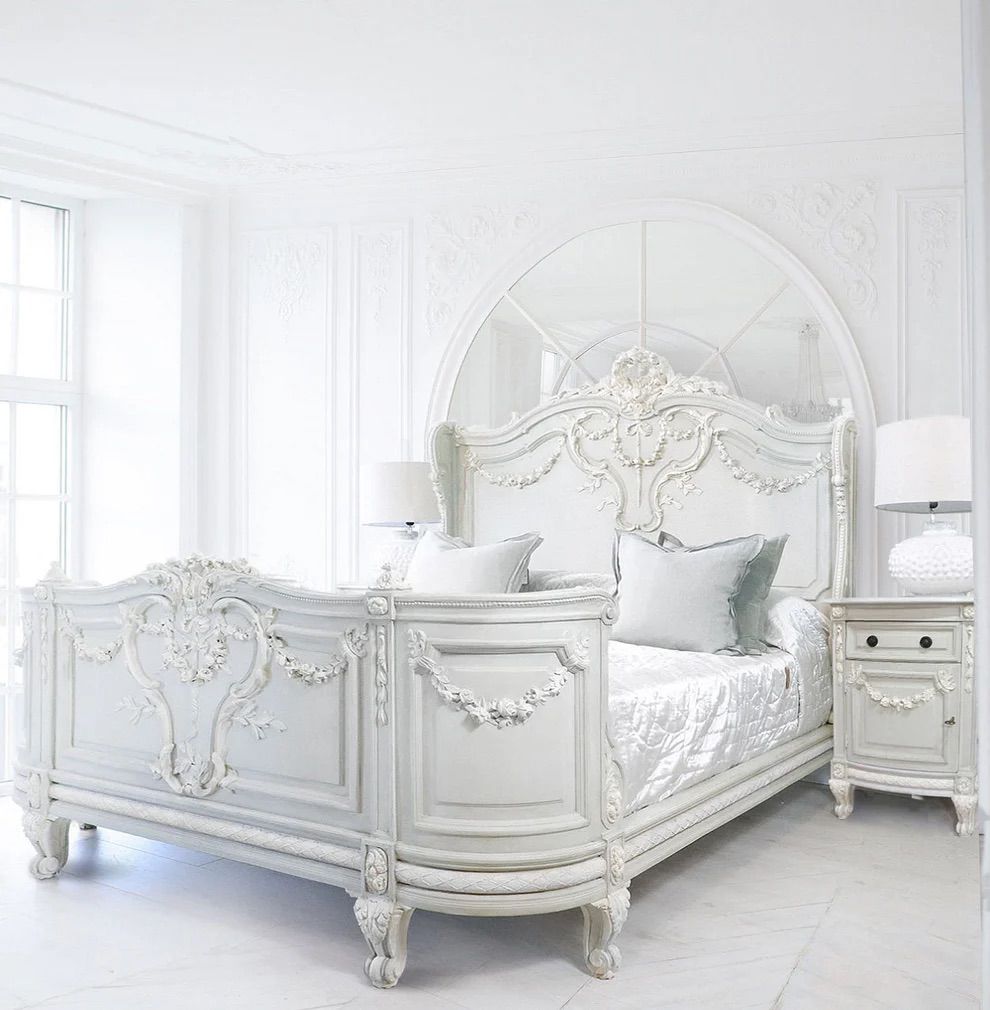Celestine Veil – French Napoleon Bonaparte Bed with 2 Side Table Image 