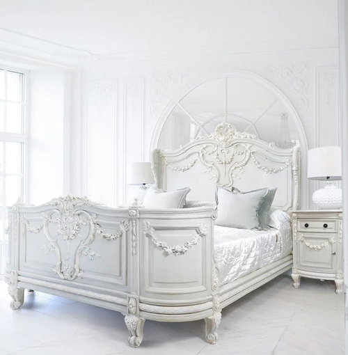Celestine Veil – French Napoleon Bonaparte Bed with 2 Side Table