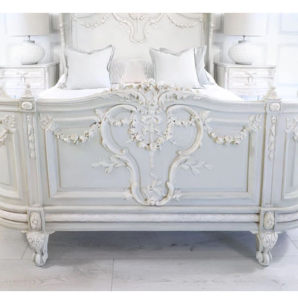 Celestine Veil – French Napoleon Bonaparte Bed with 2 Side Table Image 