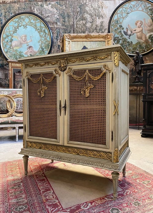 Louis XVI Style Gilded Teak Wood Sideboard