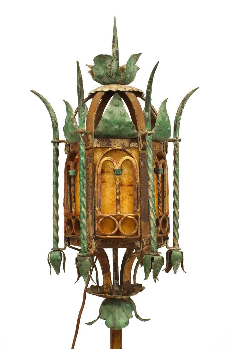 Italian Venetian Rococo Floor Lamps – Vintage Wrought Iron (Set of 2) Image 