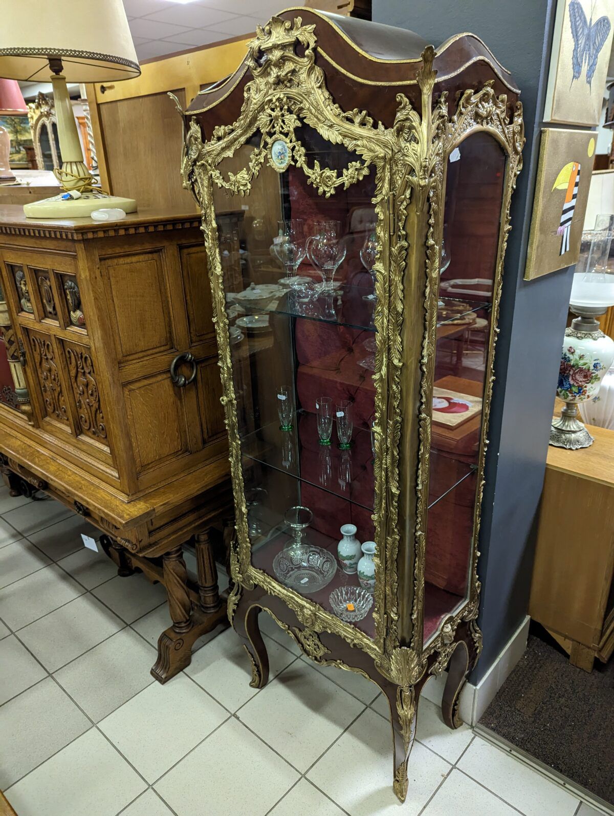 French Style Bronze Vitrine Cabinet – Luxury Display Showcase