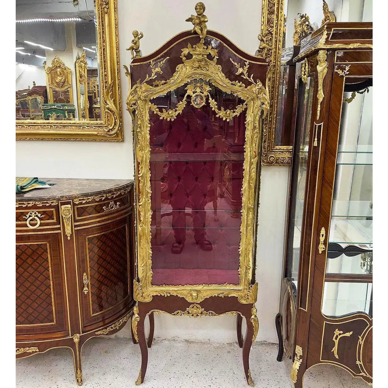 French Style Bronze Vitrine Cabinet – Luxury Display Showcase Image