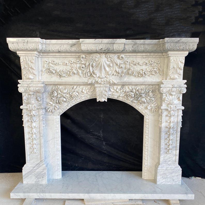European Treasure Marble Fireplace Mantel Image