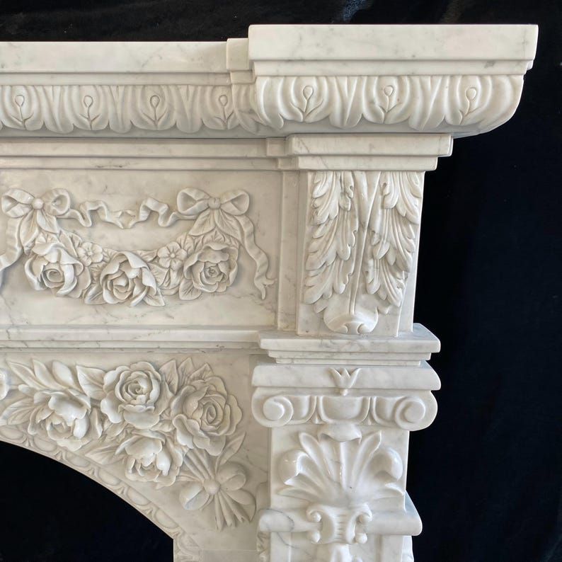 European Treasure Marble Fireplace Mantel Image 