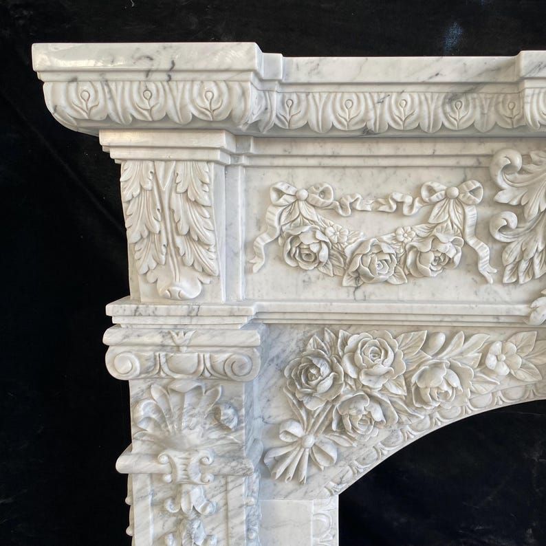 European Treasure Marble Fireplace Mantel Image 