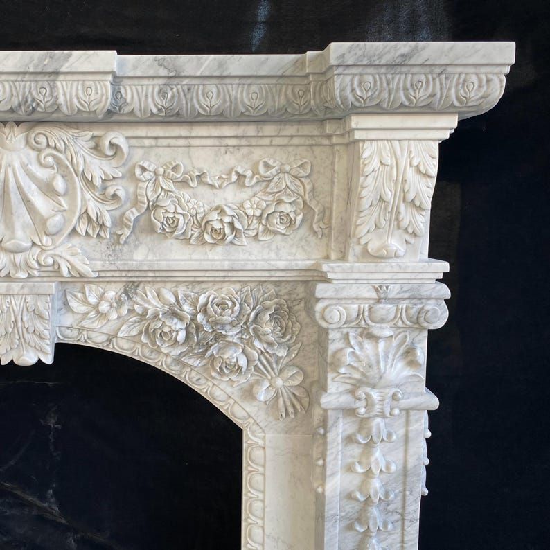 European Treasure Marble Fireplace Mantel Image 