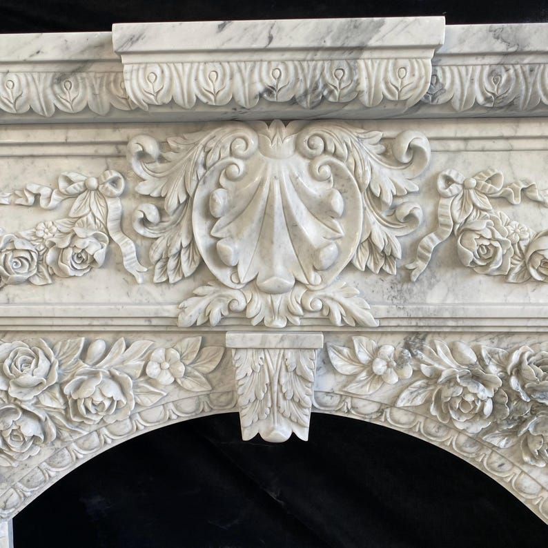 European Treasure Marble Fireplace Mantel Image 