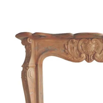 Italian Moonstone Carved Fireplace Mantel