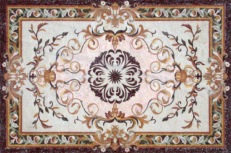 Luxury Marble Mosaic Rug Flooring | Decorative Stone Inlay Designs
