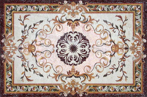 Luxury Marble Mosaic Rug Flooring | Decorative Stone Inlay Designs