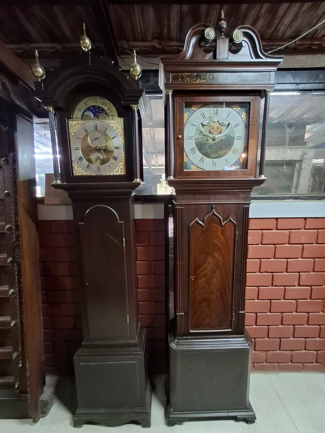 Moon Phase Grandfather Clock – Authentic 19th Century French Antique Image