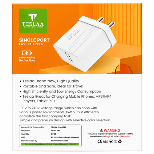 TESLAA Proxy Fast Charger – 15W | Single Port | Multi Protection