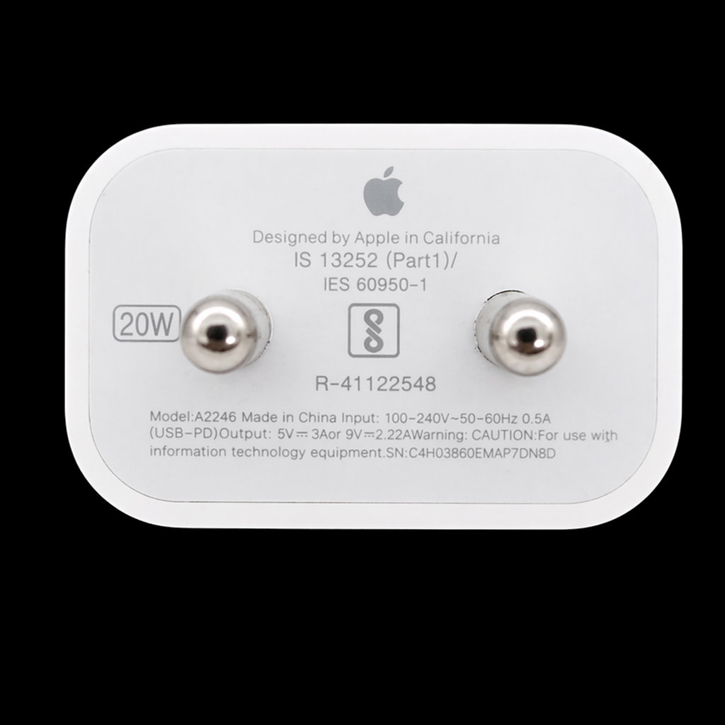 Apple USB-C 20W Power Adapter Retail Box Packaging (Original Design, White) Image 