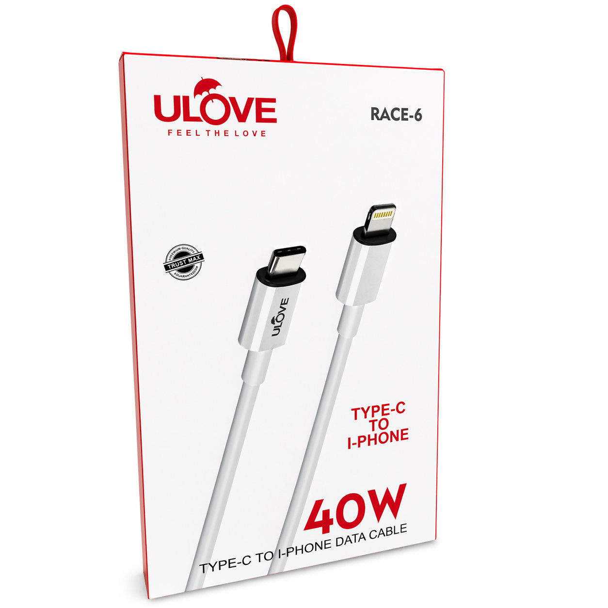 ULOVE Type-C to Lightning Fast Charging Cable (40W Max, RACE-6) – High-Speed Data Sync & Durable iPhone Cable Image