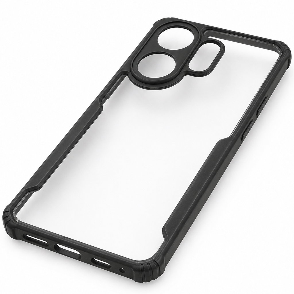 Vivo V60 5G / V60E 5G / T4 Pro 5G Black Eagle Cover | Transparent Back Case with Shockproof Black Edges | Anti-Yellow Hard Back | Slim Fit | Camera Protection Case Image 