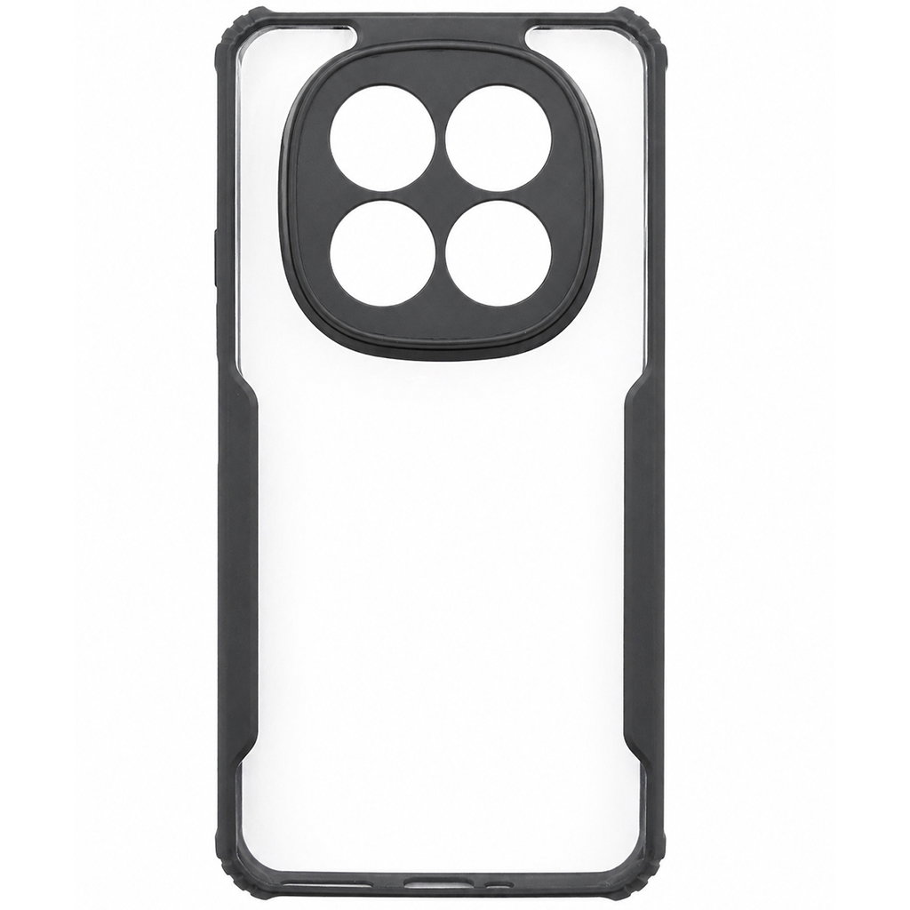 Redmi Note 14 Pro 5G / Poco X7 5G Black Eagle Cover | Transparent Back Case with Shockproof Black Edges | Anti-Yellow Hard Back | Slim Fit | Camera Protection Case Image