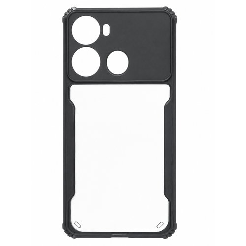 Itel P40 4G Back Cover | Black Eagle Series Transparent Case | Shockproof Bumper | Scratch Resistant Clear Back | Slim & Stylish Protective Mobile Cover Image