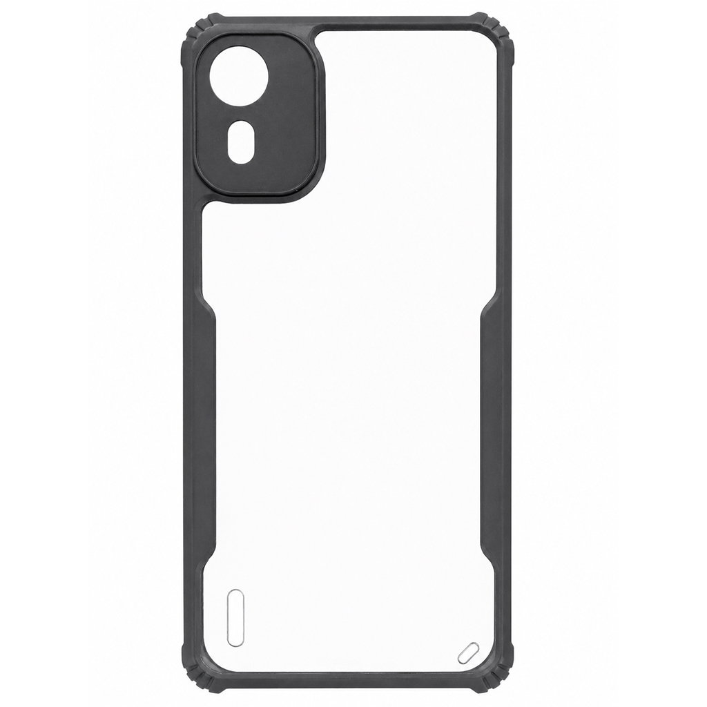 Nokia C12 & Nokia C12 Pro 4G Black Eagle Cover | Transparent Back with Shockproof Black Edges | Rugged Protection Case Image