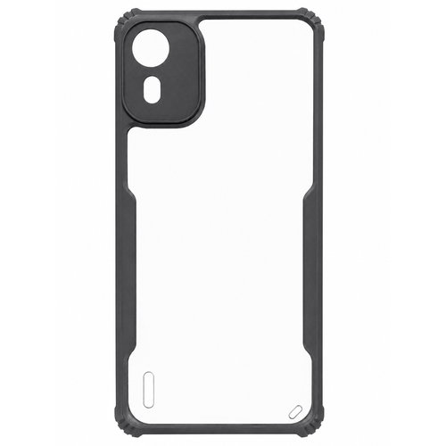 Nokia C12 & Nokia C12 Pro 4G Black Eagle Cover | Transparent Back with Shockproof Black Edges | Rugged Protection Case Image