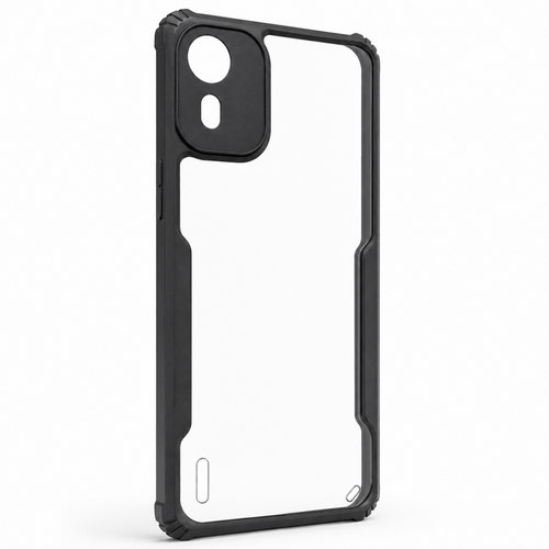 Nokia C12 & Nokia C12 Pro 4G Black Eagle Cover | Transparent Back with Shockproof Black Edges | Rugged Protection Case