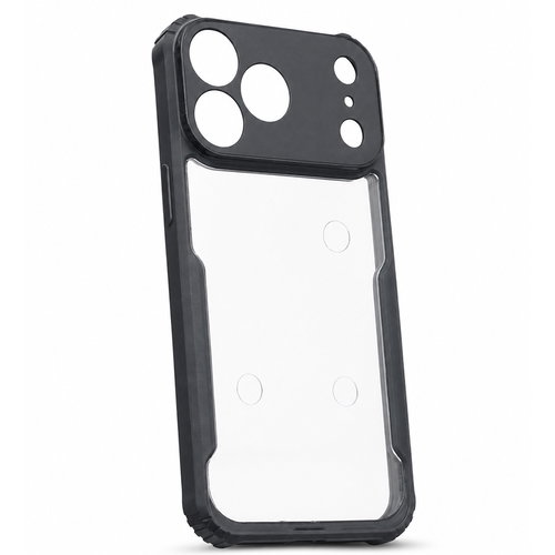 Premium Eagle Series Back Cover for iPhone 17 Pro Max | Transparent Back with Black Edge | Shockproof Slim Fit Case | Anti-Yellow Crystal Clear Design
