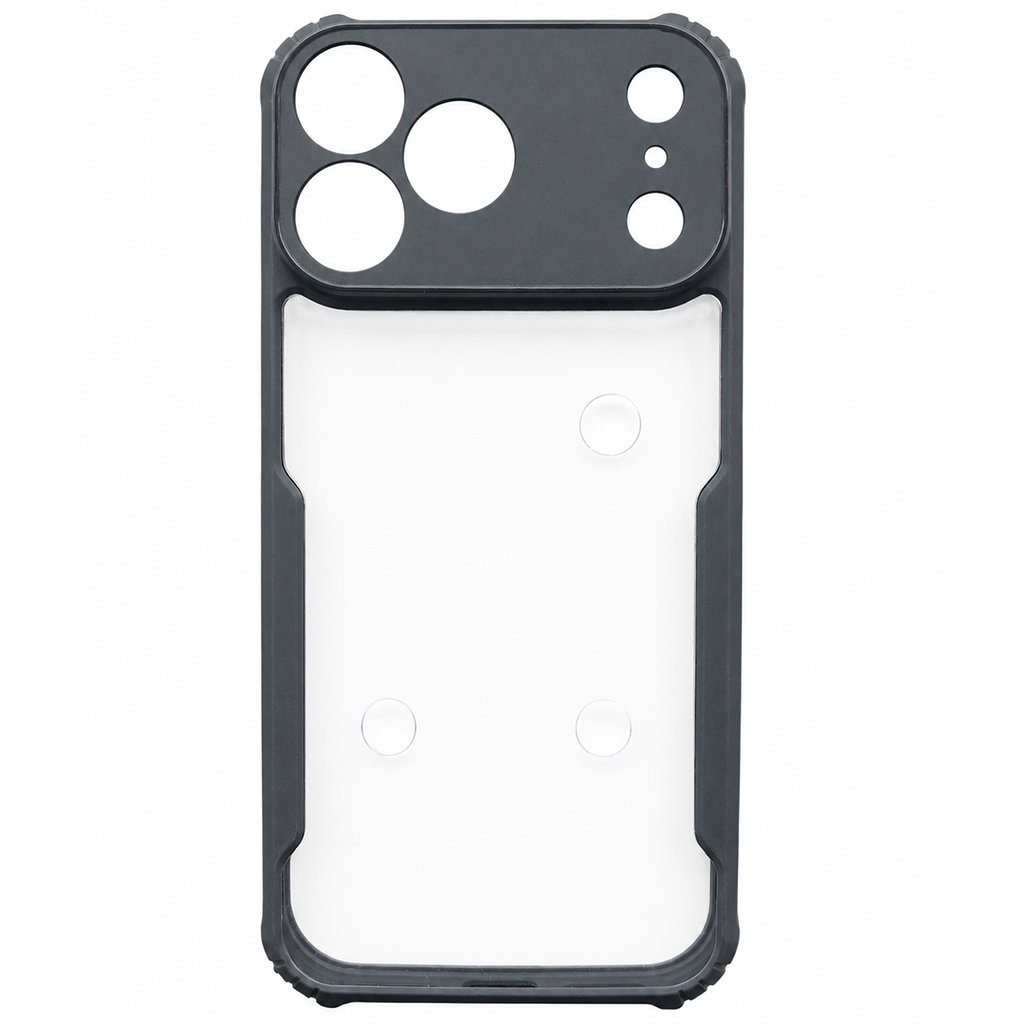 Premium Eagle Series Back Cover for iPhone 17 Pro Max | Transparent Back with Black Edge | Shockproof Slim Fit Case | Anti-Yellow Crystal Clear Design Image