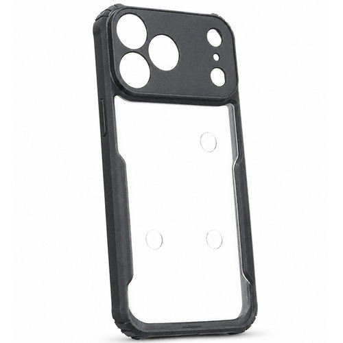 Premium Eagle Series Back Cover for iPhone 17 Pro | Transparent Back with Black Edge | Shockproof Slim Fit Case | Anti-Yellow Crystal Clear Design