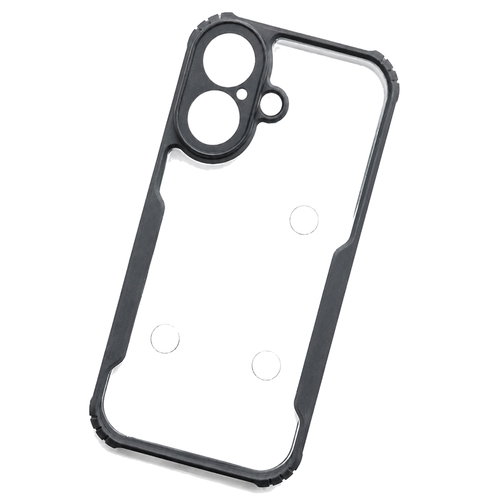 Premium Eagle Series Back Cover for iPhone 17 | Transparent Back with Black Edge | Shockproof Slim Fit Case | Anti-Yellow Crystal Clear Design