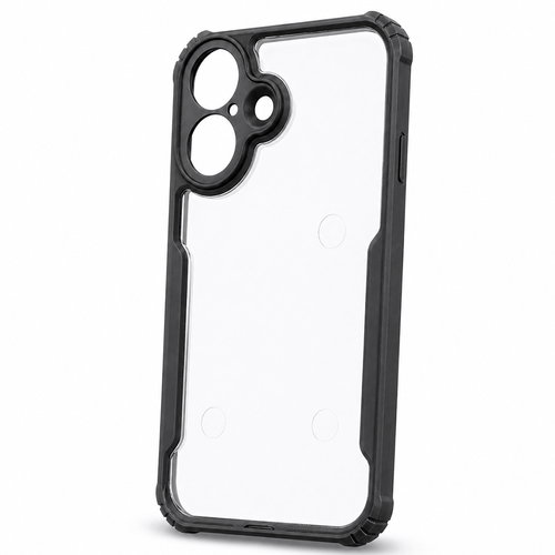 Premium Eagle Series Back Cover for iPhone 16 Plus | Transparent Back with Black Edge | Shockproof Slim Fit Case | Anti-Yellow Crystal Clear Design
