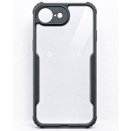Premium Eagle Series Back Cover for iPhone 16E / iPhone SE 4 | Transparent Back with Black Edge | Shockproof Slim Fit Case | Anti-Yellow Crystal Clear Design Image