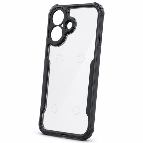 Premium Eagle Series Back Cover for iPhone 16 | Transparent Back with Black Edge | Shockproof Slim Fit Case | Anti-Yellow Crystal Clear Design