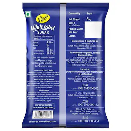 Parry's White Label Sulphur Free Sugar 1kg / 5kg