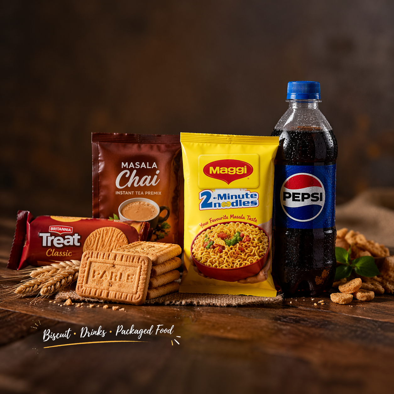 Biscuits, Drinks & Packaged Foods