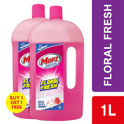 My Home Mopz Floral Fresh Disinfectant Surface Cleaner 1 L (Buy 1 Get 1 Free) Image