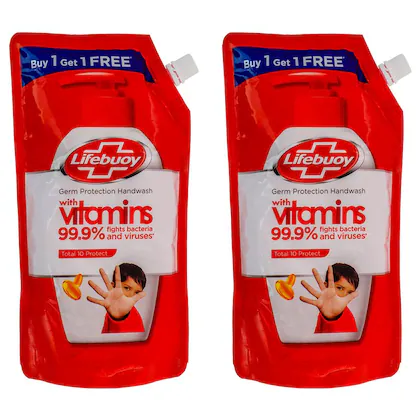 Lifebuoy Total 10+ Protect Activ Silver+ Formula Handwash 675 ml (Buy 1 Get 1 Free) Image
